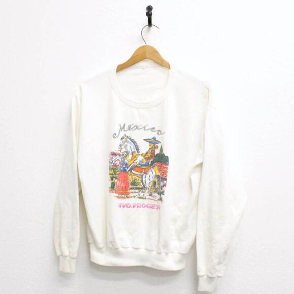 Vintage Nuevo Progresso Mexico Sweatshirt Large - Picture 1 of 7